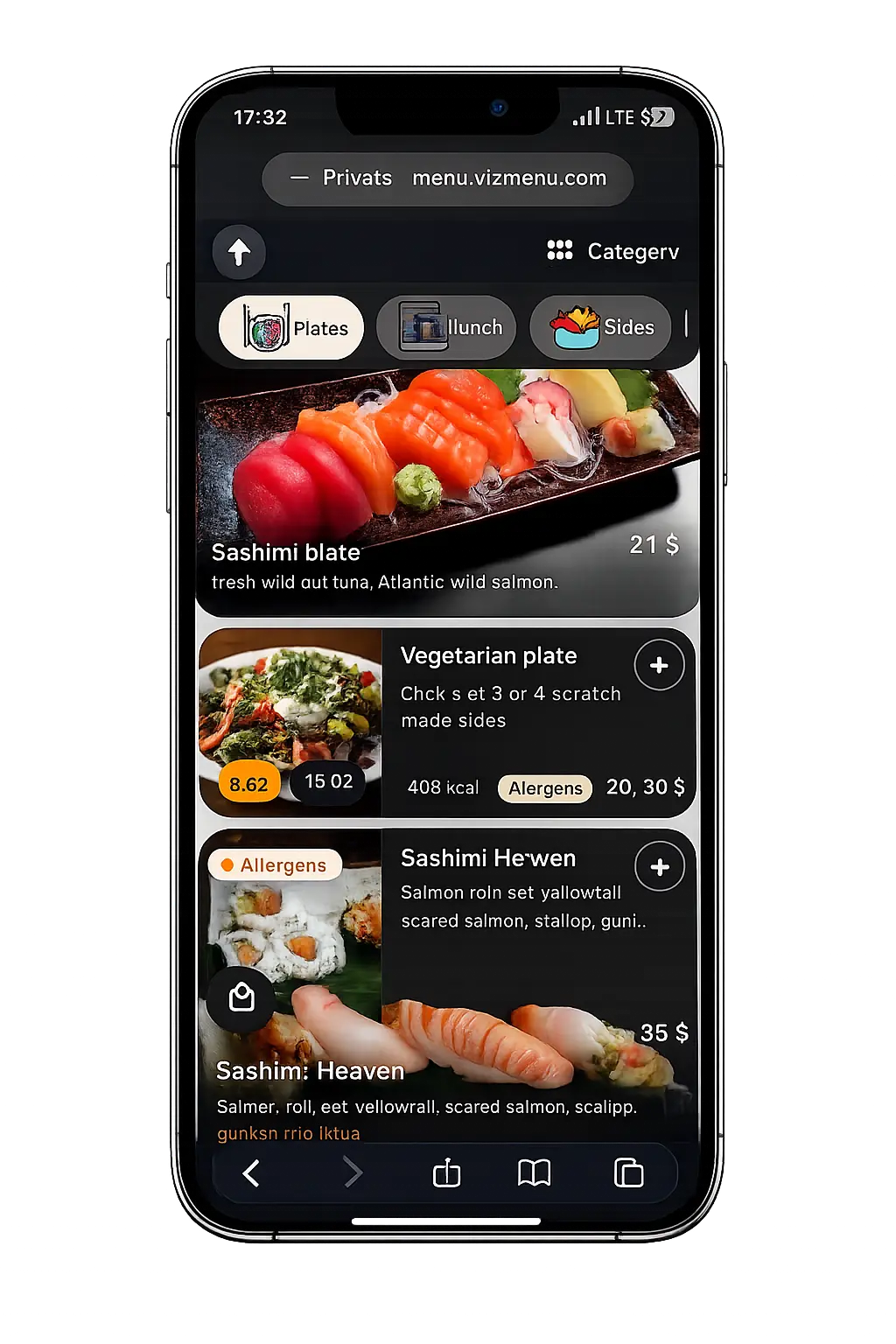 Calories & Allergen Information