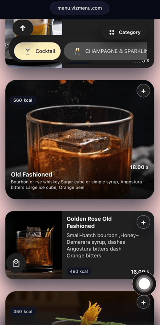 Food item video preview