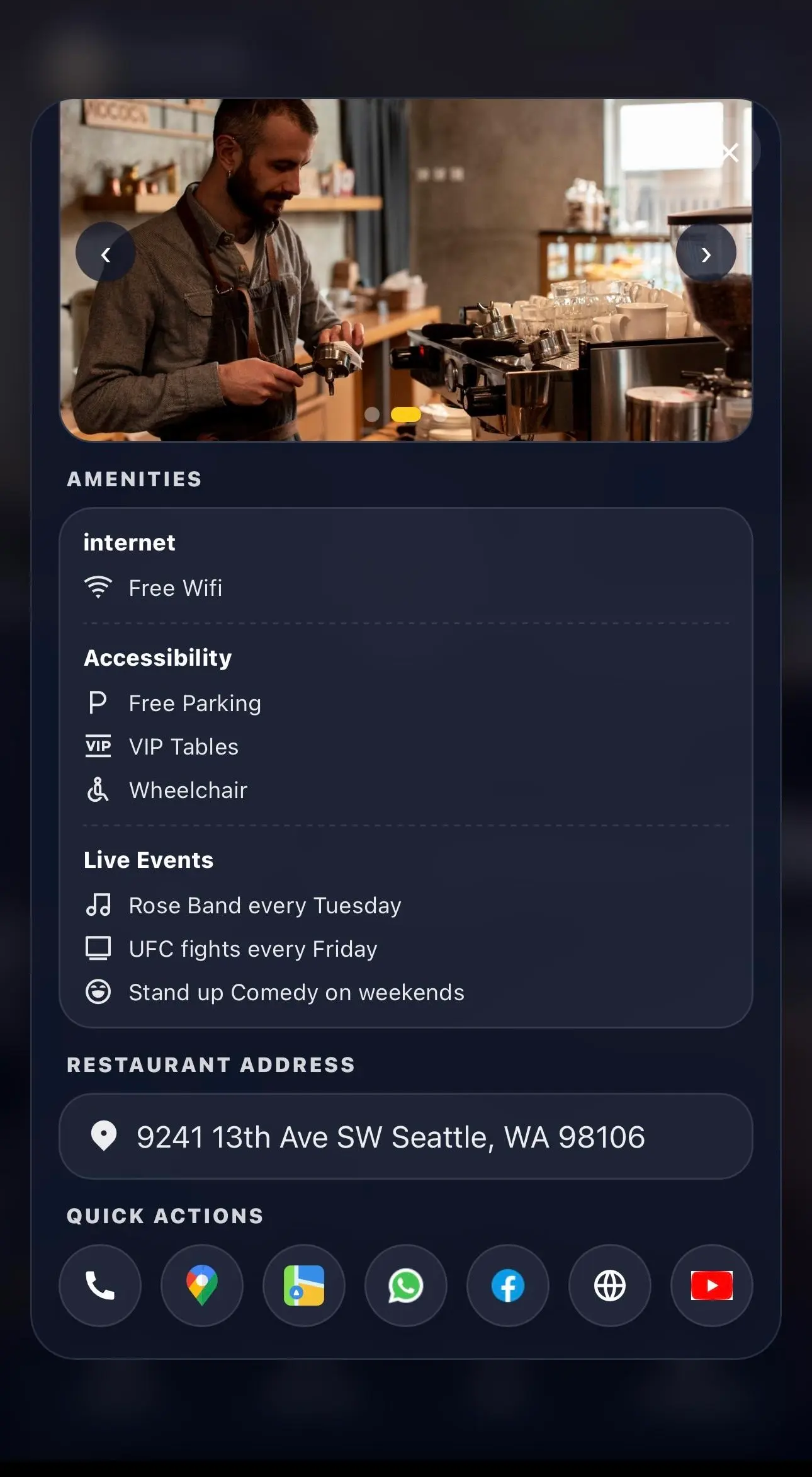 Mini Website Features