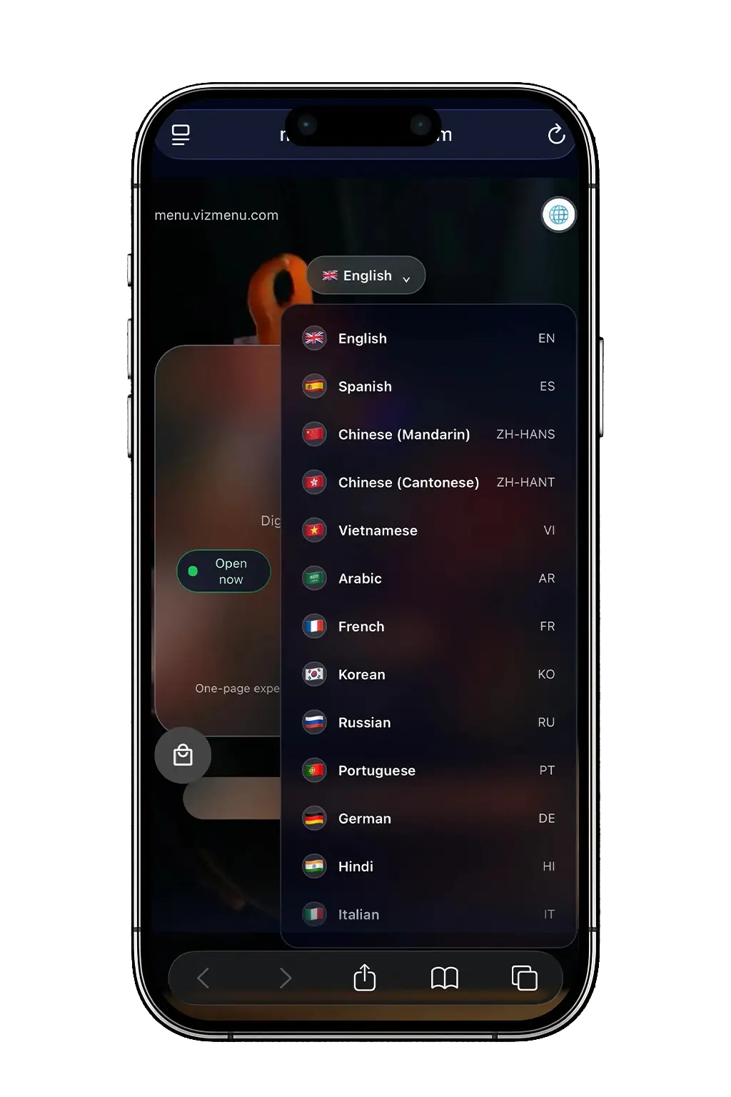 Multi-language Menus