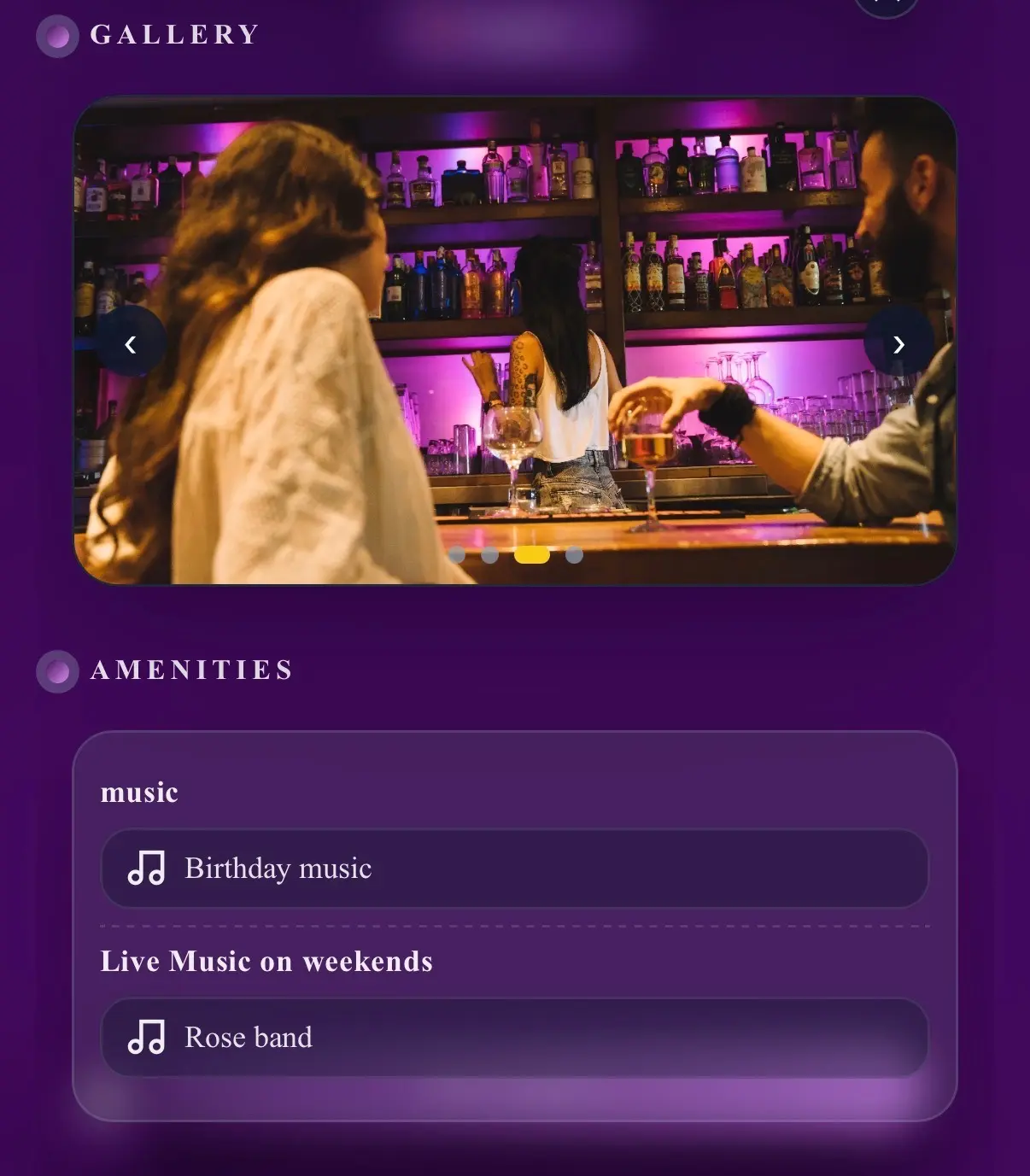 Gallery and amenities